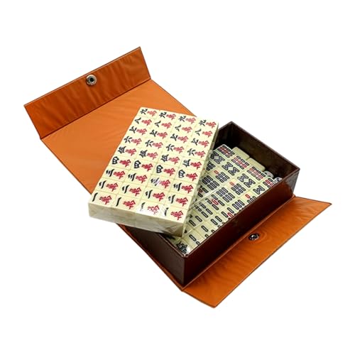 FUNOMOCYA Tragbares Mahjong Spielset mit Würfeln Robustes Chinesisches Mahjong für Zuhause Reise Camping und Party Leichtes Komplettset Langlebiges Material als Geschenk von FUNOMOCYA