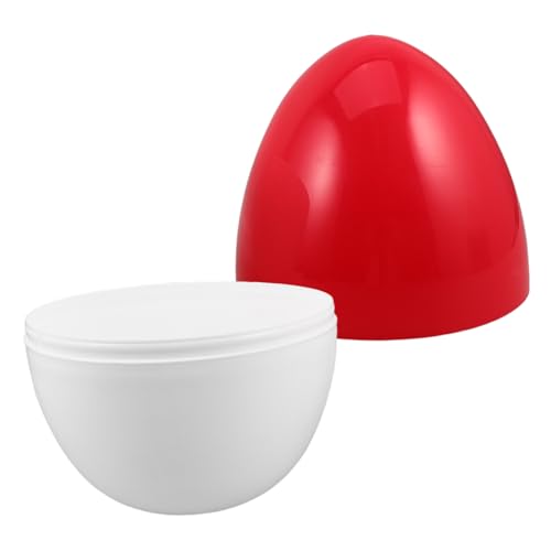 FUNOMOCYA Transparente Jumbo-Eier Große Befüllbare Kunststoffkapseln mit Offenem Design DIY Geschenkbox für Ostern Weihnachten Geburtstage Hochzeiten Partydeko in Weiß und Rot FUNOMOCYA Transparente Jumbo-Eier Große Befüllbare Kunststoffkapseln mit Offenem Design DIY Geschenkbox für Ostern Weihnachten Geburtstage Hochzeiten Partydeko in Weiß und Rot von FUNOMOCYA