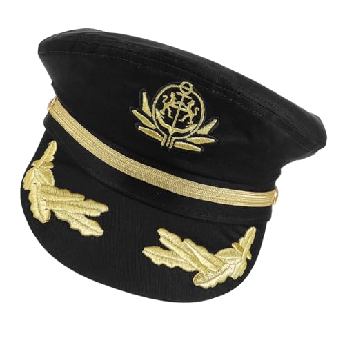 FUNOMOCYA Verstellbare Kapitänsmütze mit Feiner Stickerei Matrosenhut für Erwachsene Cosplay Party Karneval Halloween Zubehör Schwarz FUNOMOCYA Verstellbare Kapitänsmütze mit Feiner Stickerei Matrosenhut für Erwachsene Cosplay Party Karneval Halloween Zubehör Schwarz von FUNOMOCYA