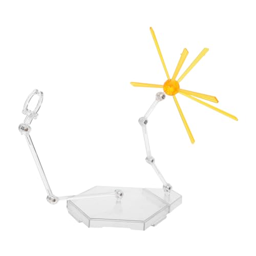 FUNOMOCYA Verstellbarer Action Figuren Displayständer mit Spezialeffekten Gelber Halter für Bewegliche Puppenmodelle Robustes Montagezubehör für Dynamische Figurenpräsentation von FUNOMOCYA