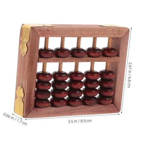 FUNOMOCYA Vintage Stil Holz Abakus Lernspielzeug Spalten Buchenholz Perlen Tragbarer Rechenrahmen für Vorschule Mathematik Lernhilfe für Gehirnentwicklung Praktisches Zählwerkzeug von FUNOMOCYA