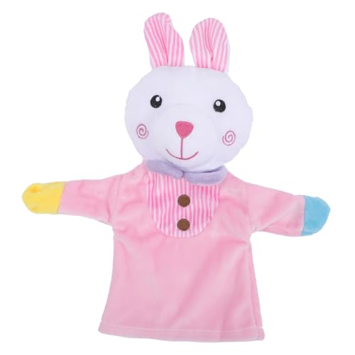 FUNOMOCYA Weiche Kaninchen Handpuppe aus PP Baumwolle für Kleinkinder Niedliches Tierhandpuppen Interaktives Puppentheater und Fantasievolles Rollenspiel von FUNOMOCYA