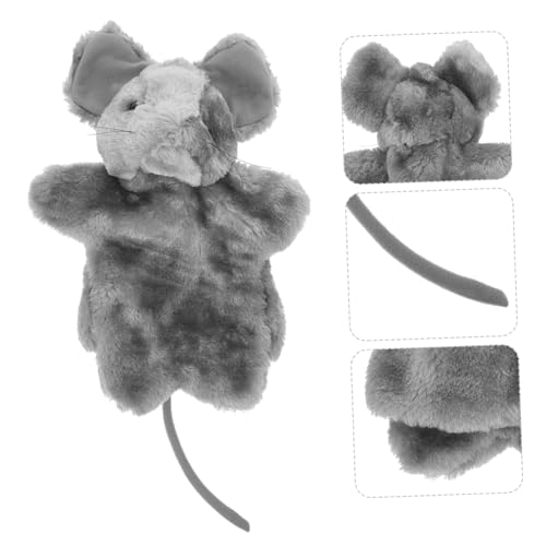 FUNOMOCYA Weiche Maus Handpuppe Kuscheltier Plüsch Tierfigur Interaktive Erzählpuppe für Kreatives Rollenspiel und Geschichtenerzählen Waschbar und Sicher von FUNOMOCYA