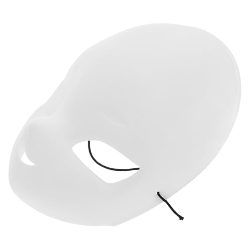 FUNOMOCYA Weiße DIY Fuchsgesichts Maske aus Mattem PVC Leere Bastelmaske zum Bemalen Große Augen Leichte Halloween Maske für Fasching Cosplay und Maskerade Wiederverwendbar Kreativ von FUNOMOCYA