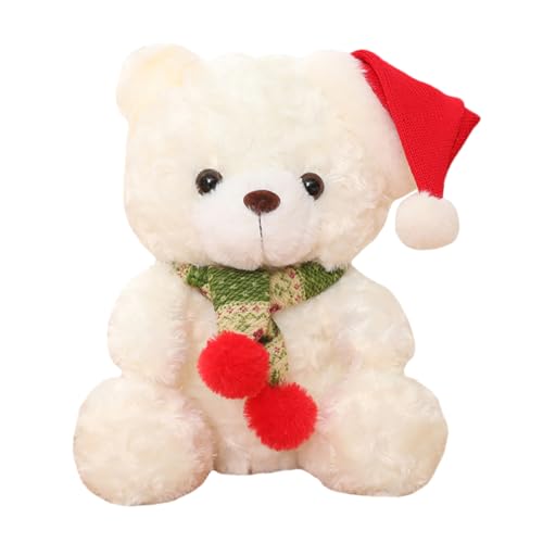 FUNOMOCYA Weißer Plüschbär Weihnachtsdekoration Kuscheltier aus Baumwolle Weicher Weihnachtsbär als für Jungen Mädchen Festliche Wohnraumdeko FUNOMOCYA Weißer Plüschbär Weihnachtsdekoration Kuscheltier aus Baumwolle Weicher Weihnachtsbär als für Jungen Mädchen Festliche Wohnraumdeko von FUNOMOCYA