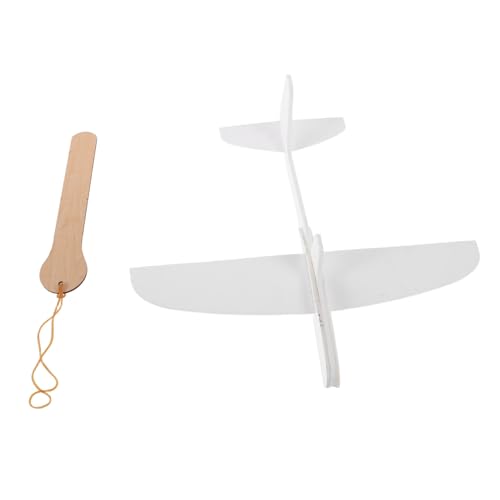 FUNOMOCYA Weißer Schaumstoff Segelflugzeug DIY zum Bemalen Outdoor Flugspielzeug für Anfänger und Erwachsene Kreatives Bastelset für Individuelles Design Leichter Wurfgleiter für Draußen von FUNOMOCYA