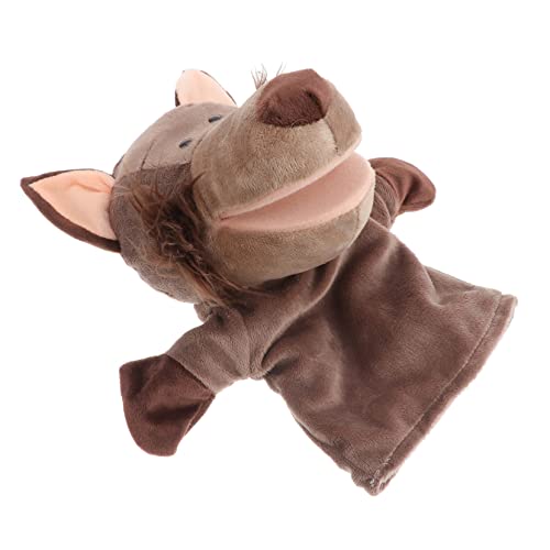 FUNOMOCYA Wolf Handpuppe aus Plüsch Bewegliche Handspielzeug für Geschichtenerzählen und Rollenspielen Süßes Kuscheltier für Fantasievolles von FUNOMOCYA