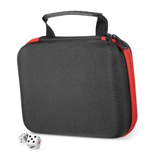 FUNOMOCYA Würfel Aufbewahrungstasche mit Reißverschluss und Trenner Kompakte Würfelbox aus Robustem Verbundmaterial Tragbarer Organizer für Brettspiel und Tabletop Zubehör von FUNOMOCYA