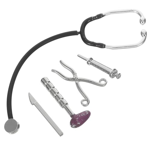 FUNOMOCYA Zubehör für Puppenhäuser Miniatur Arzt Kit Puppenhaus Miniatur-Puppenhauszubehör Mini-Zubehör Mini-Arzt-Tools simulierte Arztwerkzeuge Legierung von FUNOMOCYA