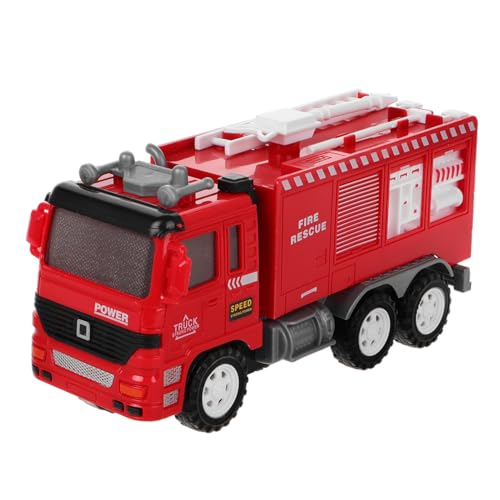FUNOMOCYA Zurückziehbares Feuerwehrfahrzeug mit Realistischem Wasserversorgungssystem Kunststoff Feuerwehrmodell für Kleines Inertialauto Fördert Motorik und Koordination für Jungen und von FUNOMOCYA