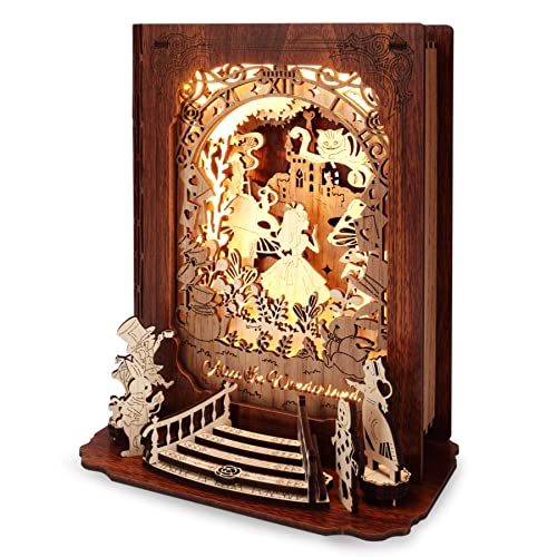 FUNPOLA 3D Puzzle Holz fur Erwachsene Alice im Wunderland – Alice im Wunderland Holzpuzzle Modellbausatz – 3D Holzpuzzle Geschenke für Kinder und Erwachsene von FUNPOLA