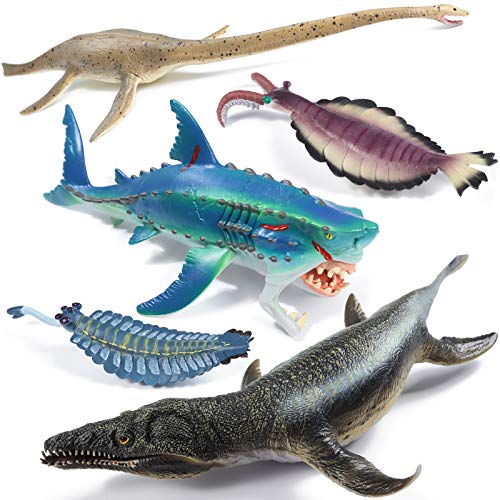 FUNSHOWCASE Pädagogisches realistisches Dinosaurier-Spielzeugfiguren, Kunststoff Thalassomedon Kronosaurus Monsterfisch Opabinia Anomalocaris von FUNSHOWCASE