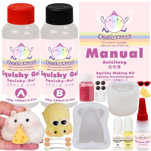 FUNSHOWCASE Squishy Bastelset Flüssigsilikon 2 Hamster Silikonformen Taba Fufu Squishy Maker FUNSHOWCASE Squishy Bastelset Flüssigsilikon 2 Hamster Silikonformen Taba Fufu Squishy Maker von FUNSHOWCASE