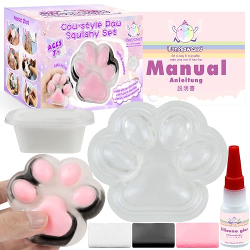 Katzenpfoten Squishy selber Machen Set Schleim Stressball Basteln von FUNSHOWCASE