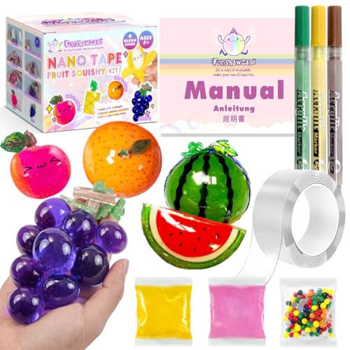 Nano Tape Squishy Set DIY Obst Quetsch Bastelset von FUNSHOWCASE