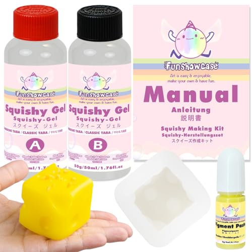 Taba Squishy Bastelset Flüssigsilikon Käseblock Silikonform Pigmentpaste von FUNSHOWCASE