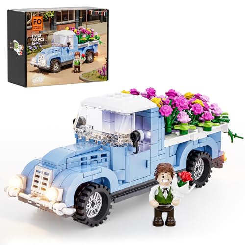 FUNWHOLE Blume Lastwagen Bauklötze Set - LKW Flower Truck Modulare Baukästen mit LED-Leuchten, Rosenstrauß Fahrzeug Set Stadt Leben Klemmbausteine 368 Pcs für Erwachsene und Jugendliche FUNWHOLE Blume Lastwagen Bauklötze Set - LKW Flower Truck Modulare Baukästen mit LED-Leuchten, Rosenstrauß Fahrzeug Set Stadt Leben Klemmbausteine 368 Pcs für Erwachsene und Jugendliche von FUNWHOLE