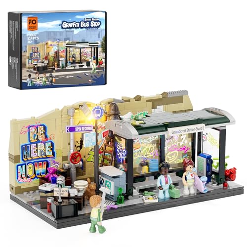 FUNWHOLE Graffiti-Bushaltestelle Klemmbausteine Beleuchtung Deko, Modular Building Straßenfusion City Town Busbahnhof,516Pcs,Geeignet für Erwachsene und Streetstyle-Liebhaber,F9066,Bus Stop FUNWHOLE Graffiti-Bushaltestelle Klemmbausteine Beleuchtung Deko, Modular Building Straßenfusion City Town Busbahnhof,516Pcs,Geeignet für Erwachsene und Streetstyle-Liebhaber,F9066,Bus Stop von FUNWHOLE