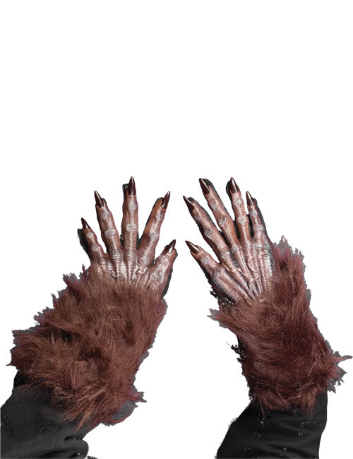 Halloween Werwolf Handschuhe braun von FUNWORLD