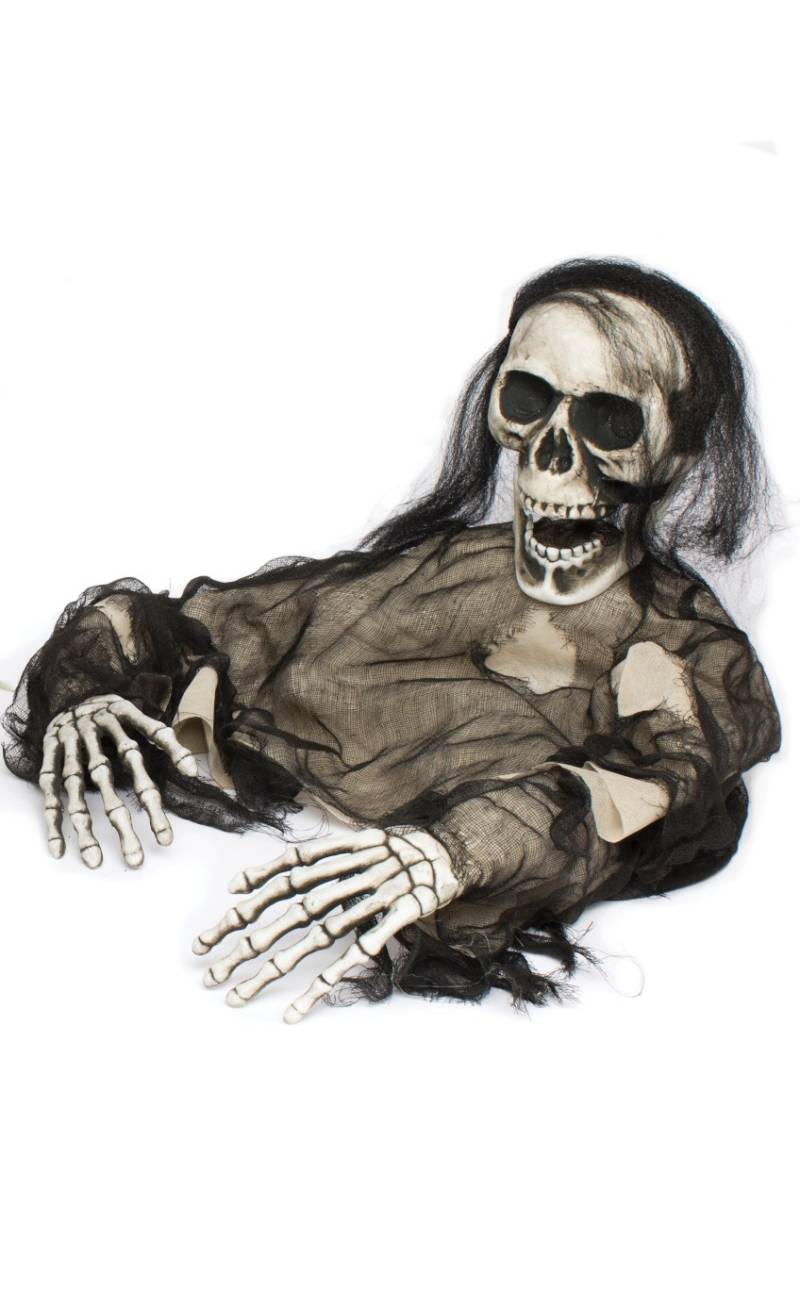 Skelett-Dekoration Halloween-Deko schwarz-weiss von FUNWORLD