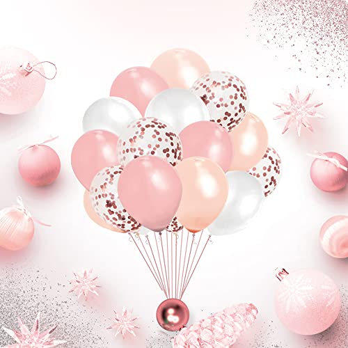 FUNXGO rosegold luftballon set - 60 Stück ballons Set - konfetti luftballons konfetti & Latex ballons hochzeit - ballon mit konfetti - ballons set rosegold von FUNXGO