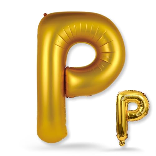 FUNXGO Folienballon Buchstabe P Gold Set - Elegante Dekoration, Perfekte Partydeko, XXL Heliumballon, Perfekte Wahl für Ihre Feier - Ballon P von FUNXGO