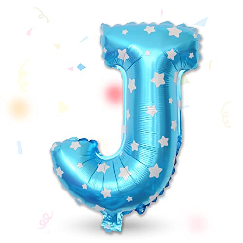 FUNXGO Folienballon Buchstaben Blau J - Buchstaben Luftballon Klein J - ca. 40cm Nur Luftfüllung - Ideal für Geburtstag, Hochzeit & Party Deko - Ballon Buchstabe J Blau von FUNXGO