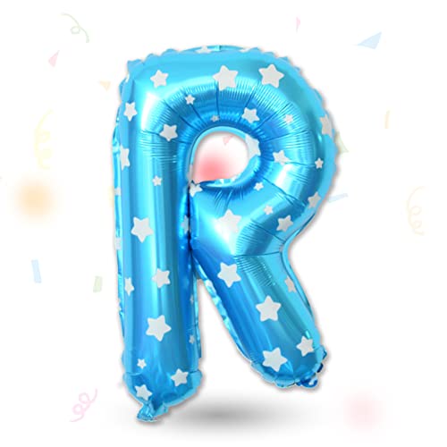 FUNXGO Folienballon Buchstaben Blau R - Buchstaben Luftballon Klein R - ca. 40cm Nur Luftfüllung - Ideal für Geburtstag, Hochzeit & Party Deko - Ballon Buchstabe R Blau von FUNXGO