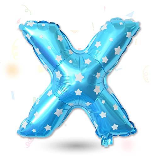 FUNXGO Folienballon Buchstaben Blau X - Buchstaben Luftballon Klein X - ca. 40cm Nur Luftfüllung - Ideal für Geburtstag, Hochzeit & Party Deko - Ballon Buchstabe X Blau von FUNXGO