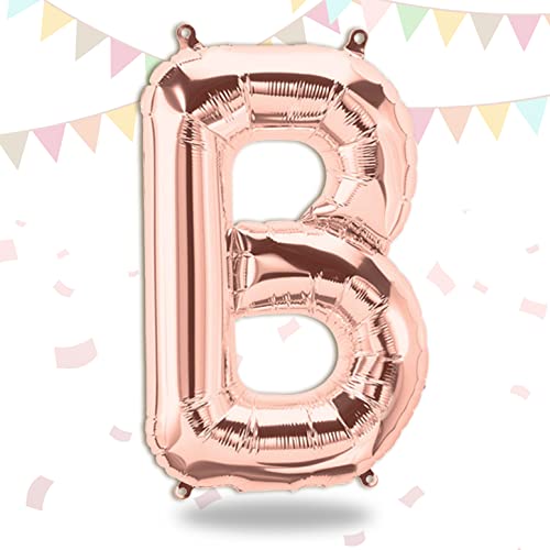 FUNXGO Folienballon Buchstaben Rosegold B - Buchstaben Luftballon Klein B - ca. 40cm Nur Luftfüllung - Ideal für Geburtstag, Hochzeit & Party Deko - Ballon Buchstabe B Rosegold von FUNXGO
