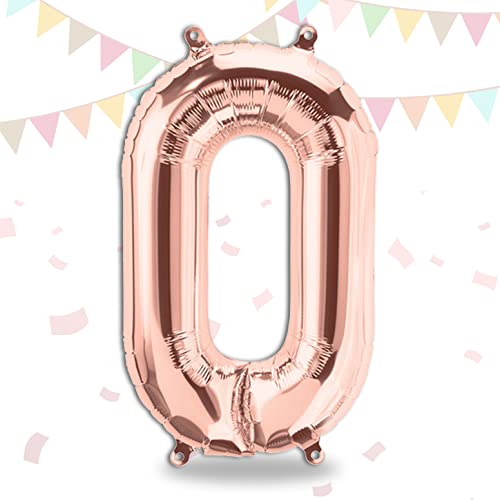 FUNXGO Folienballon Buchstaben Rosegold O - Buchstaben Luftballon Klein O - ca. 40cm Nur Luftfüllung - Ideal für Geburtstag, Hochzeit & Party Deko - Ballon Buchstabe O Rosegold von FUNXGO