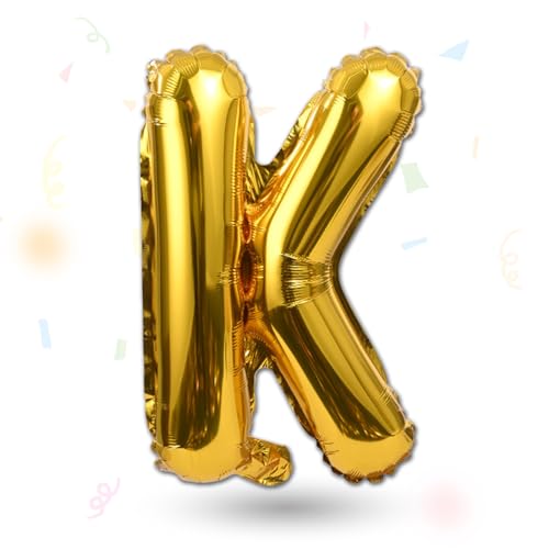 FUNXGO Folienballon Buchstaben gold K - Buchstaben Luftballon Klein K - ca. 40cm Nur Luftfüllung - Ideal für Geburtstag, Hochzeit & Party Deko - Ballon Buchstabe K gold FUNXGO Folienballon Buchstaben gold K - Buchstaben Luftballon Klein K - ca. 40cm Nur Luftfüllung - Ideal für Geburtstag, Hochzeit & Party Deko - Ballon Buchstabe K gold von FUNXGO