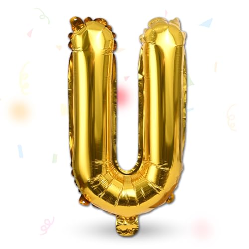 FUNXGO Folienballon Buchstaben gold U - Buchstaben Luftballon Klein U - ca. 40cm Nur Luftfüllung - Ideal für Geburtstag, Hochzeit & Party Deko - Ballon Buchstabe U gold FUNXGO Folienballon Buchstaben gold U - Buchstaben Luftballon Klein U - ca. 40cm Nur Luftfüllung - Ideal für Geburtstag, Hochzeit & Party Deko - Ballon Buchstabe U gold von FUNXGO