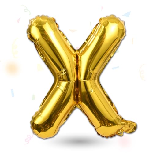 FUNXGO Folienballon Buchstaben gold X - Buchstaben Luftballon Klein X - ca. 40cm Nur Luftfüllung - Ideal für Geburtstag, Hochzeit & Party Deko - Ballon Buchstabe X gold FUNXGO Folienballon Buchstaben gold X - Buchstaben Luftballon Klein X - ca. 40cm Nur Luftfüllung - Ideal für Geburtstag, Hochzeit & Party Deko - Ballon Buchstabe X gold von FUNXGO
