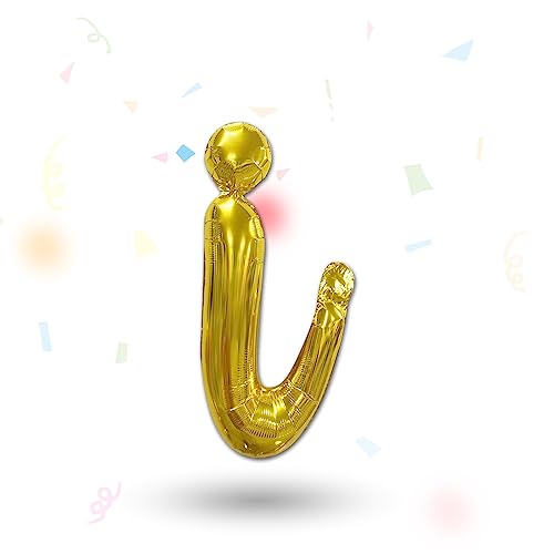 FUNXGO Folienballon Buchstaben Gold i - Buchstaben Luftballon Klein i - ca. 40cm Nur Luftfüllung - Ideal für Geburtstag, Hochzeit & Party Deko - Ballon Buchstabe I Gold FUNXGO Folienballon Buchstaben Gold i - Buchstaben Luftballon Klein i - ca. 40cm Nur Luftfüllung - Ideal für Geburtstag, Hochzeit & Party Deko - Ballon Buchstabe I Gold von FUNXGO