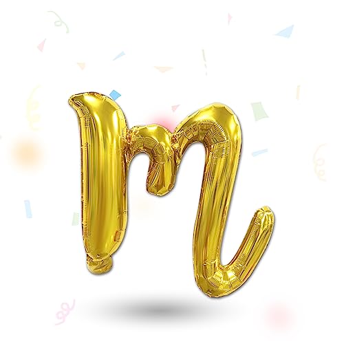 FUNXGO Folienballon Buchstaben Gold m - Buchstaben Luftballon Klein m - ca. 40cm Nur Luftfüllung - Ideal für Geburtstag, Hochzeit & Party Deko - Ballon Buchstabe M Gold FUNXGO Folienballon Buchstaben Gold m - Buchstaben Luftballon Klein m - ca. 40cm Nur Luftfüllung - Ideal für Geburtstag, Hochzeit & Party Deko - Ballon Buchstabe M Gold von FUNXGO