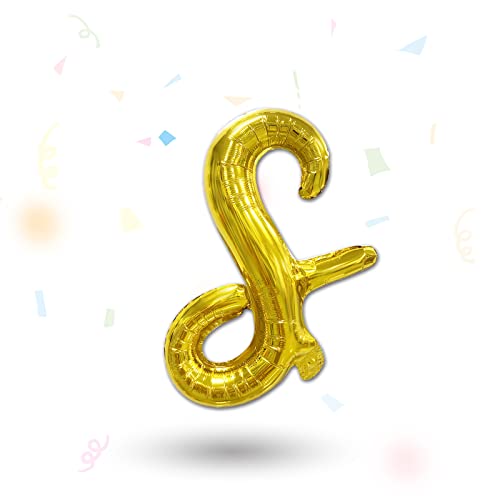 FUNXGO Folienballon Buchstaben Gold s - Buchstaben Luftballon Klein s - ca. 40cm Nur Luftfüllung - Ideal für Geburtstag, Hochzeit & Party Deko - Ballon Buchstabe S Gold von FUNXGO