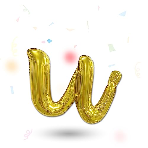 FUNXGO Folienballon Buchstaben Gold u - Buchstaben Luftballon Klein u - ca. 40cm Nur Luftfüllung - Ideal für Geburtstag, Hochzeit & Party Deko - Ballon Buchstabe U Gold von FUNXGO