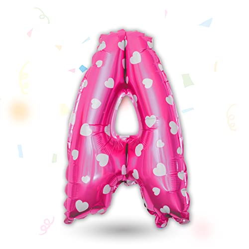 FUNXGO Folienballon Buchstaben Pink A - Buchstaben Luftballon Klein A - ca. 40cm Nur Luftfüllung - Ideal für Geburtstag, Hochzeit & Party Deko - Ballon Buchstabe A Pink von FUNXGO