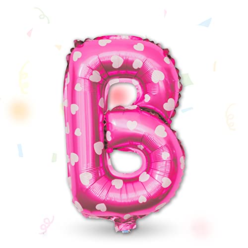 FUNXGO Folienballon Buchstaben Pink B - Buchstaben Luftballon Klein B - ca. 40cm Nur Luftfüllung - Ideal für Geburtstag, Hochzeit & Party Deko - Ballon Buchstabe B Pink von FUNXGO