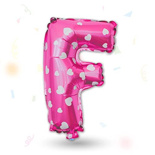 FUNXGO Folienballon Buchstaben Pink F - Buchstaben Luftballon Klein F - ca. 40cm Nur Luftfüllung - Ideal für Geburtstag, Hochzeit & Party Deko - Ballon Buchstabe F Pink von FUNXGO