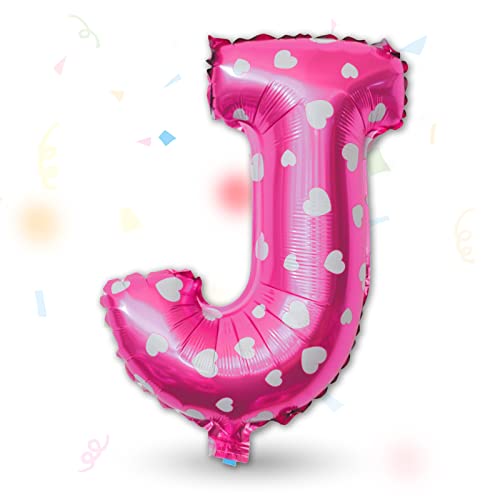 FUNXGO Folienballon Buchstaben Pink J - Buchstaben Luftballon Klein J - ca. 40cm Nur Luftfüllung - Ideal für Geburtstag, Hochzeit & Party Deko - Ballon Buchstabe J Pink von FUNXGO