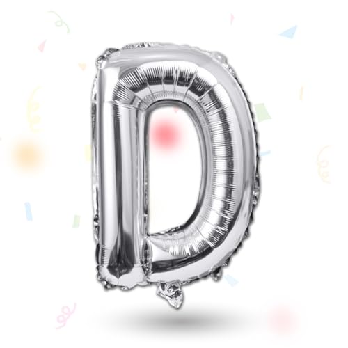 FUNXGO Folienballon Buchstaben silber D - Buchstaben Luftballon Klein D - ca. 40cm Nur Luftfüllung - Ideal für Geburtstag, Hochzeit & Party Deko - Ballon Buchstabe D silber FUNXGO Folienballon Buchstaben silber D - Buchstaben Luftballon Klein D - ca. 40cm Nur Luftfüllung - Ideal für Geburtstag, Hochzeit & Party Deko - Ballon Buchstabe D silber von FUNXGO