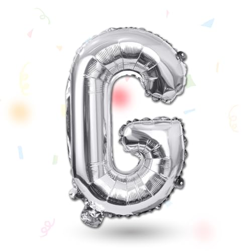 FUNXGO Folienballon Buchstaben silber G - Buchstaben Luftballon Klein G - ca. 40cm Nur Luftfüllung - Ideal für Geburtstag, Hochzeit & Party Deko - Ballon Buchstabe G silber FUNXGO Folienballon Buchstaben silber G - Buchstaben Luftballon Klein G - ca. 40cm Nur Luftfüllung - Ideal für Geburtstag, Hochzeit & Party Deko - Ballon Buchstabe G silber von FUNXGO