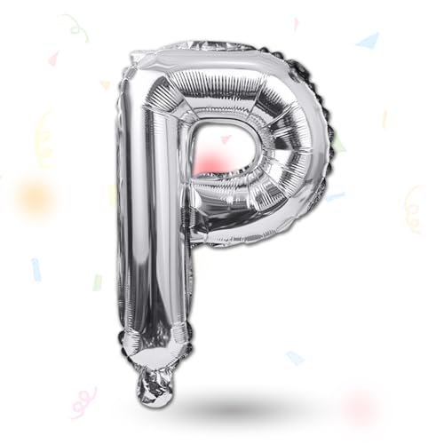 FUNXGO Folienballon Buchstaben silber P - Buchstaben Luftballon Klein P - ca. 40cm Nur Luftfüllung - Ideal für Geburtstag, Hochzeit & Party Deko - Ballon Buchstabe P silber FUNXGO Folienballon Buchstaben silber P - Buchstaben Luftballon Klein P - ca. 40cm Nur Luftfüllung - Ideal für Geburtstag, Hochzeit & Party Deko - Ballon Buchstabe P silber von FUNXGO