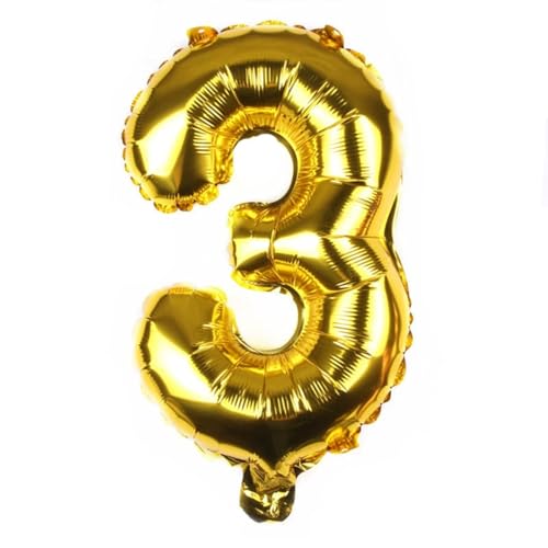 FUNXGO Folienballon Zahl Gold 3 - Zahlen Luftballon Klein 3 - ca. 40cm Nur Luftfüllung - Ideal für Geburtstag, Hochzeit & Party Deko - Ballon Zahl 3 Gold FUNXGO Folienballon Zahl Gold 3 - Zahlen Luftballon Klein 3 - ca. 40cm Nur Luftfüllung - Ideal für Geburtstag, Hochzeit & Party Deko - Ballon Zahl 3 Gold von FUNXGO