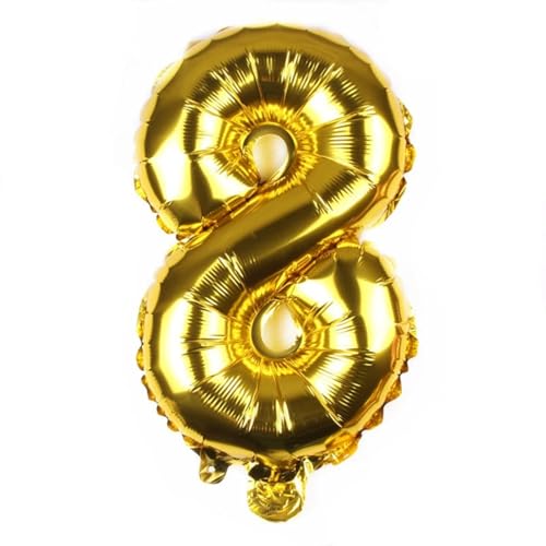 FUNXGO Folienballon Zahl Gold 8 - Zahlen Luftballon Klein 8 - ca. 40cm Nur Luftfüllung - Ideal für Geburtstag, Hochzeit & Party Deko - Ballon Zahl 8 Gold FUNXGO Folienballon Zahl Gold 8 - Zahlen Luftballon Klein 8 - ca. 40cm Nur Luftfüllung - Ideal für Geburtstag, Hochzeit & Party Deko - Ballon Zahl 8 Gold von FUNXGO