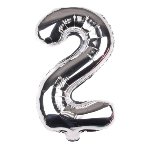 FUNXGO Folienballon Zahl Silber 2 - Zahlen Luftballon Klein 2 - ca. 40cm Nur Luftfüllung - Ideal für Geburtstag, Hochzeit & Party Deko - Ballon Zahl 2 Silber FUNXGO Folienballon Zahl Silber 2 - Zahlen Luftballon Klein 2 - ca. 40cm Nur Luftfüllung - Ideal für Geburtstag, Hochzeit & Party Deko - Ballon Zahl 2 Silber von FUNXGO
