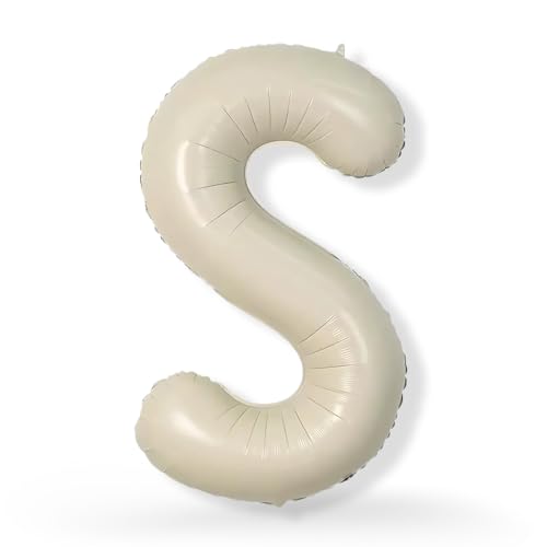 FUNXGO XXL Folienballon Buchstabe S Champagner ca. 100cm - Riesen Alphabet Ballon - Helium oder Luftfüllung - Ideal für Geburtstag, Hochzeit, Jubiläum, Party Deko & JGA - Ballon S Champagner von FUNXGO