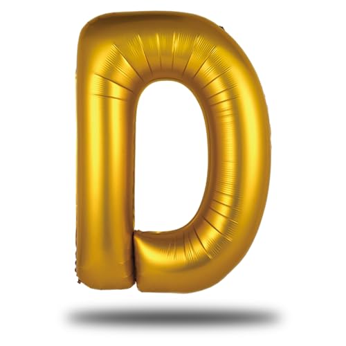 FUNXGO XXL Groß Folienballon Buchstaben D Gold -Riesen Alphabet ca. 100m - Verstärktes Material - Helium oder Luftfüllung - Perfekt für Geburtstag, Hochzeit, Party Dekoration & JGA - Ballon D Gold von FUNXGO